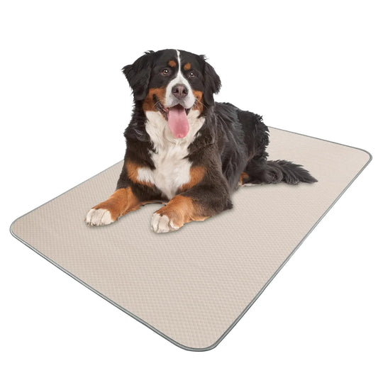 Summer Dog Cooling Mat Washable Ice Silk Self Cool Pad for Small Medium Large Dogs and Cats Pet Sleeping Pad for Crate Bed Indoor & Outdoor Floor Car Seats (Light Brown 59x40in)